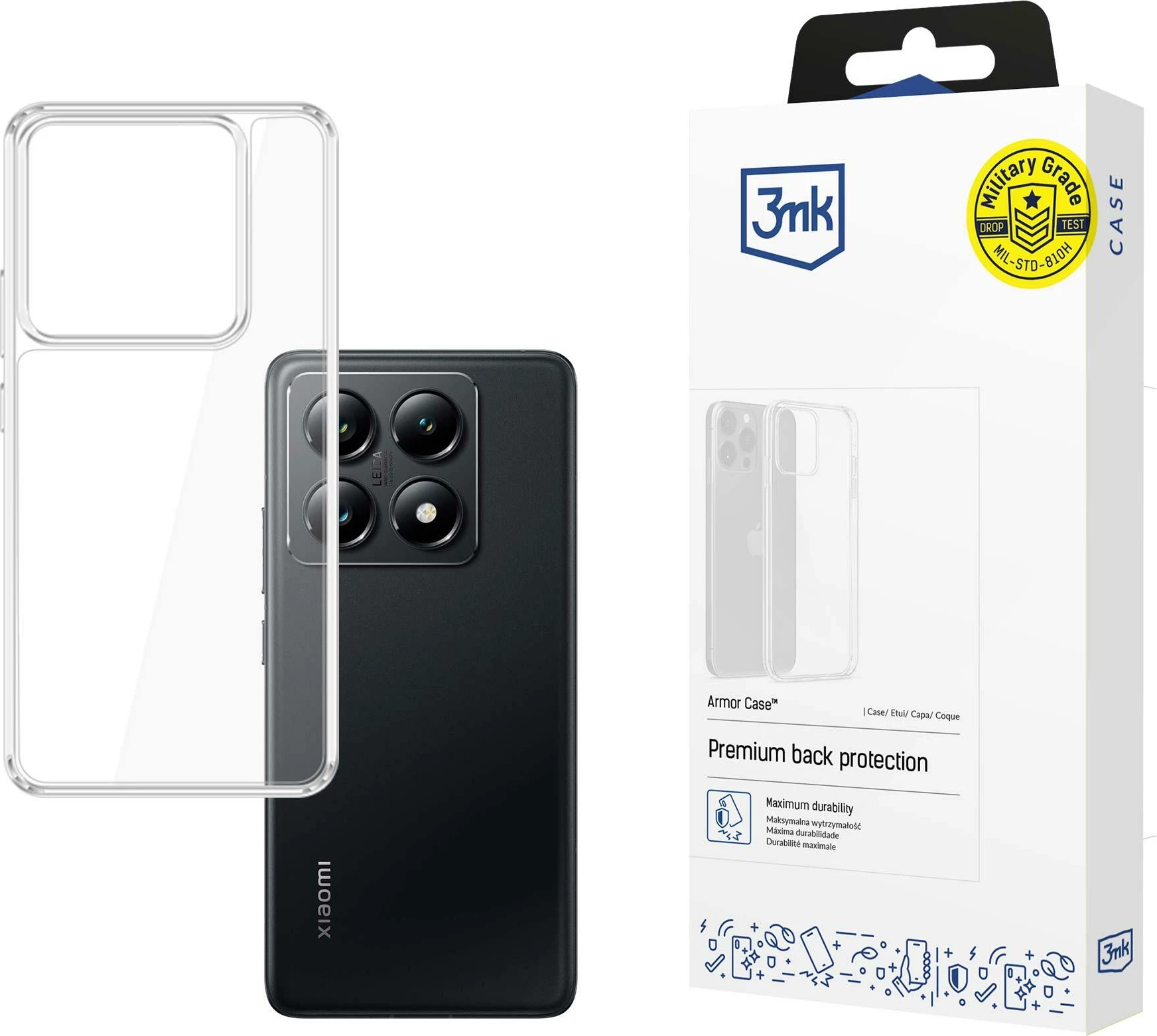 Mbështjellës 3mk Armor Case për Xiaomi 14T Pro, Transparent