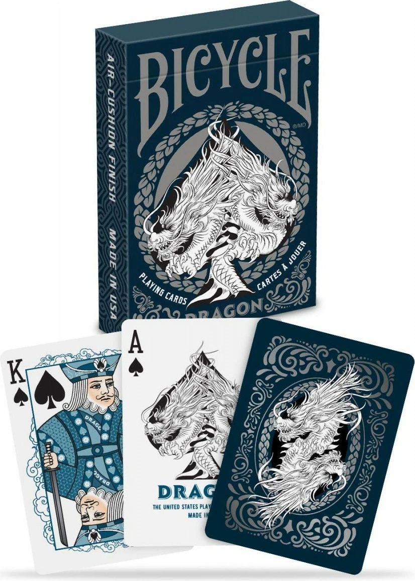 Letra loje Bicycle Dragon Cards, universal, për djem dhe vajza, Anglisht
