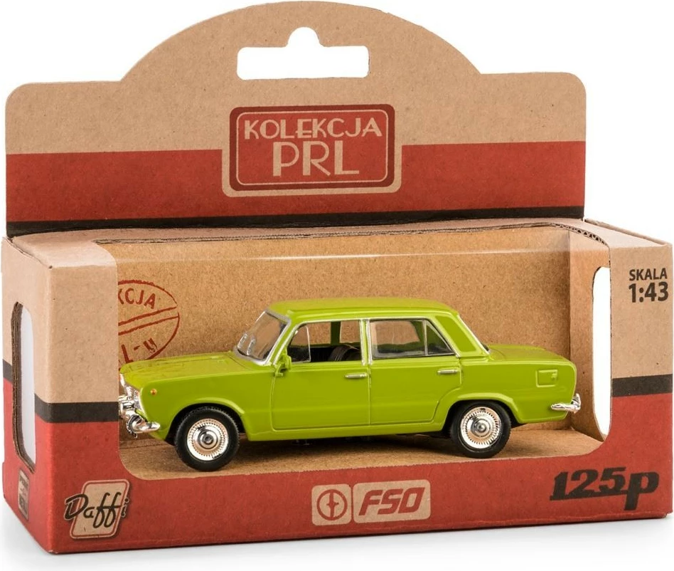 Makine lodër Daffi Fiat 125p, model 1:43, e gjelbër