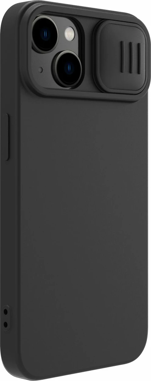 Mbështjellës Nillkin CamShield Silky Silicone për iPhone 14 Plus, me mbrojtëse kamere, i zi