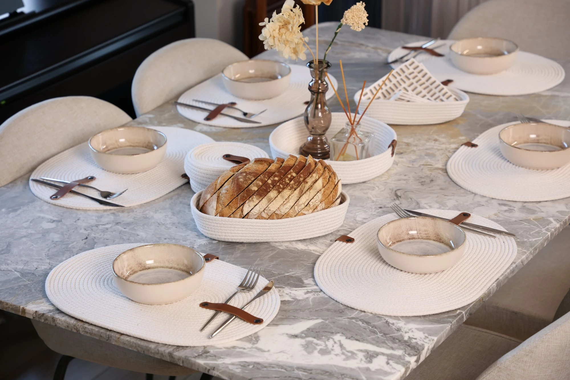 Set shporta pambuku për bukë (4 copë), Aberto Design, JUT01001127D