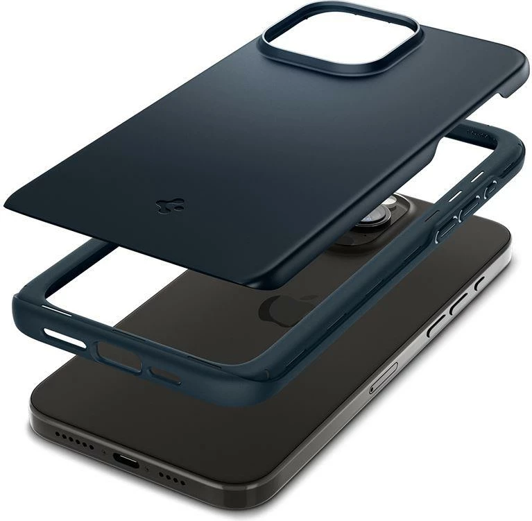 Mbështjellës Spigen Thin Fit për iPhone 15 Pro Max, Black Metal