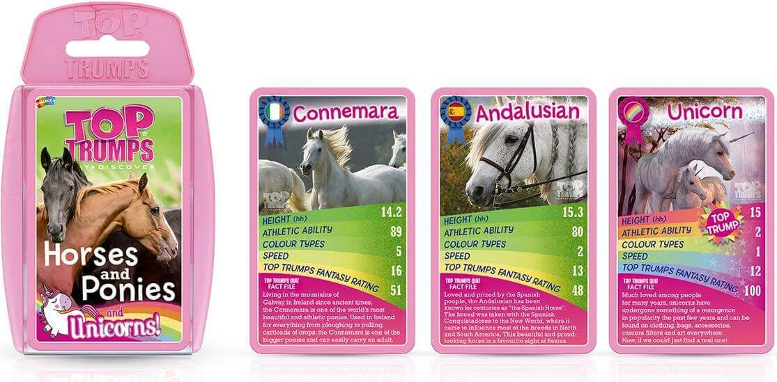 Lojë me letra Winning Moves Top Trumps Horses, Ponies and Unicorns