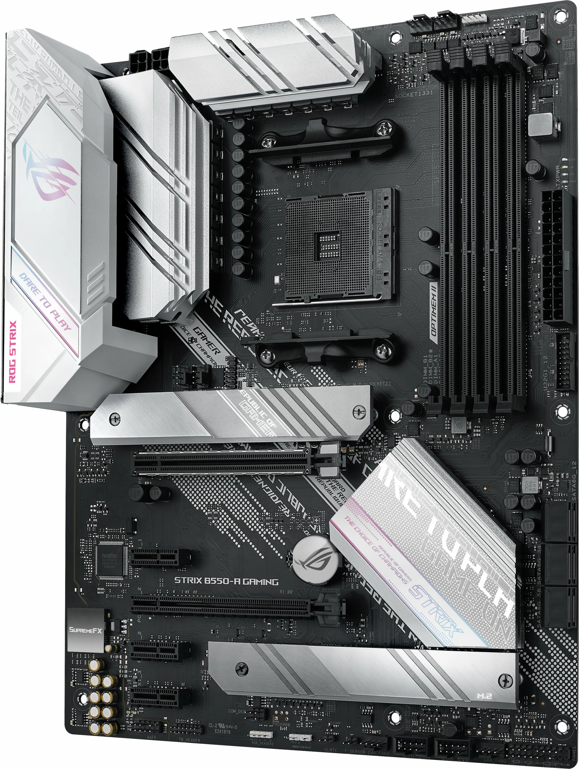 Pllakë amë ASUS ROG STRIX B550-A GAMING, AMD, Socket AM4, 128 GB, e zezë dhe argjendtë