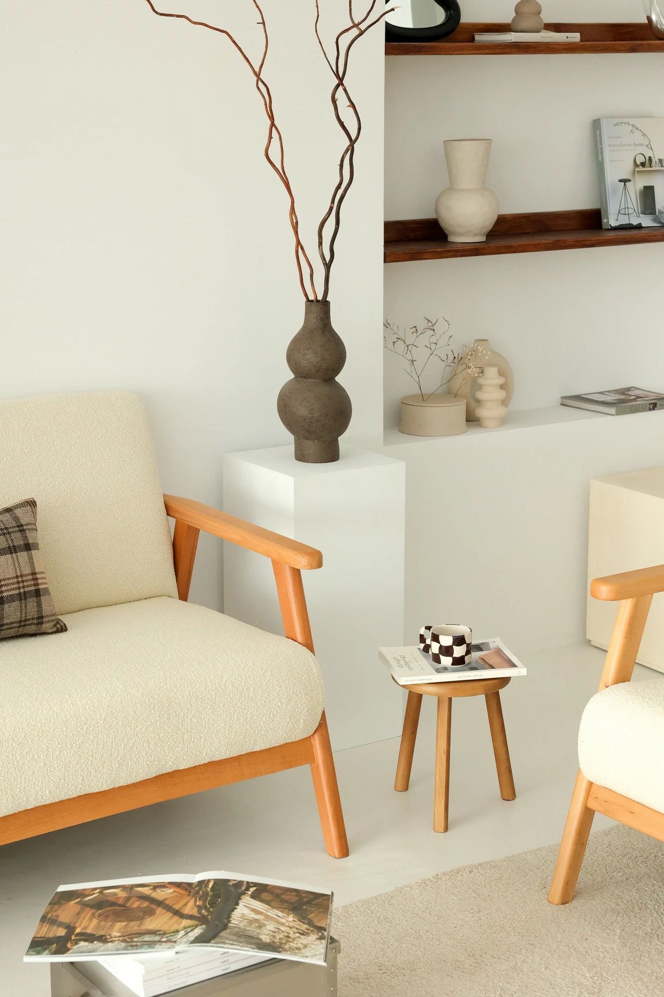 Divan dy ulëshe Atelier del Sofa, Nika, i bardhë