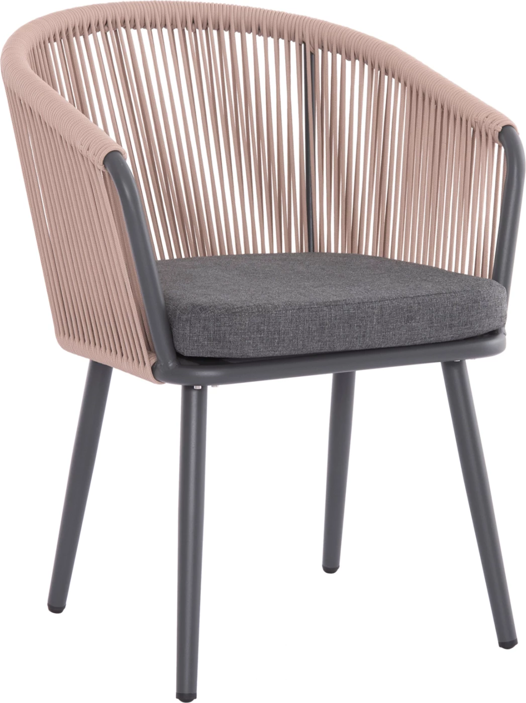 Karrige për ngrënie HARRIET FH5548.12, alumini, kornizë antracit-bezhë, set prej 4 copë, 60x62x80.5 cm