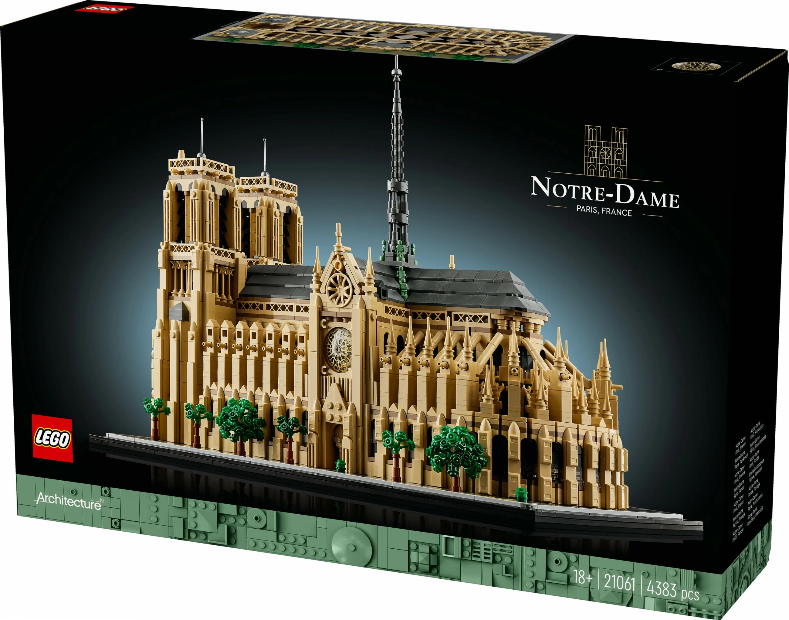 Set ndërtimi LEGO Architecture Notre-Dame de Paris, 4383 pjesë, plastikë, shumëngjyrësh