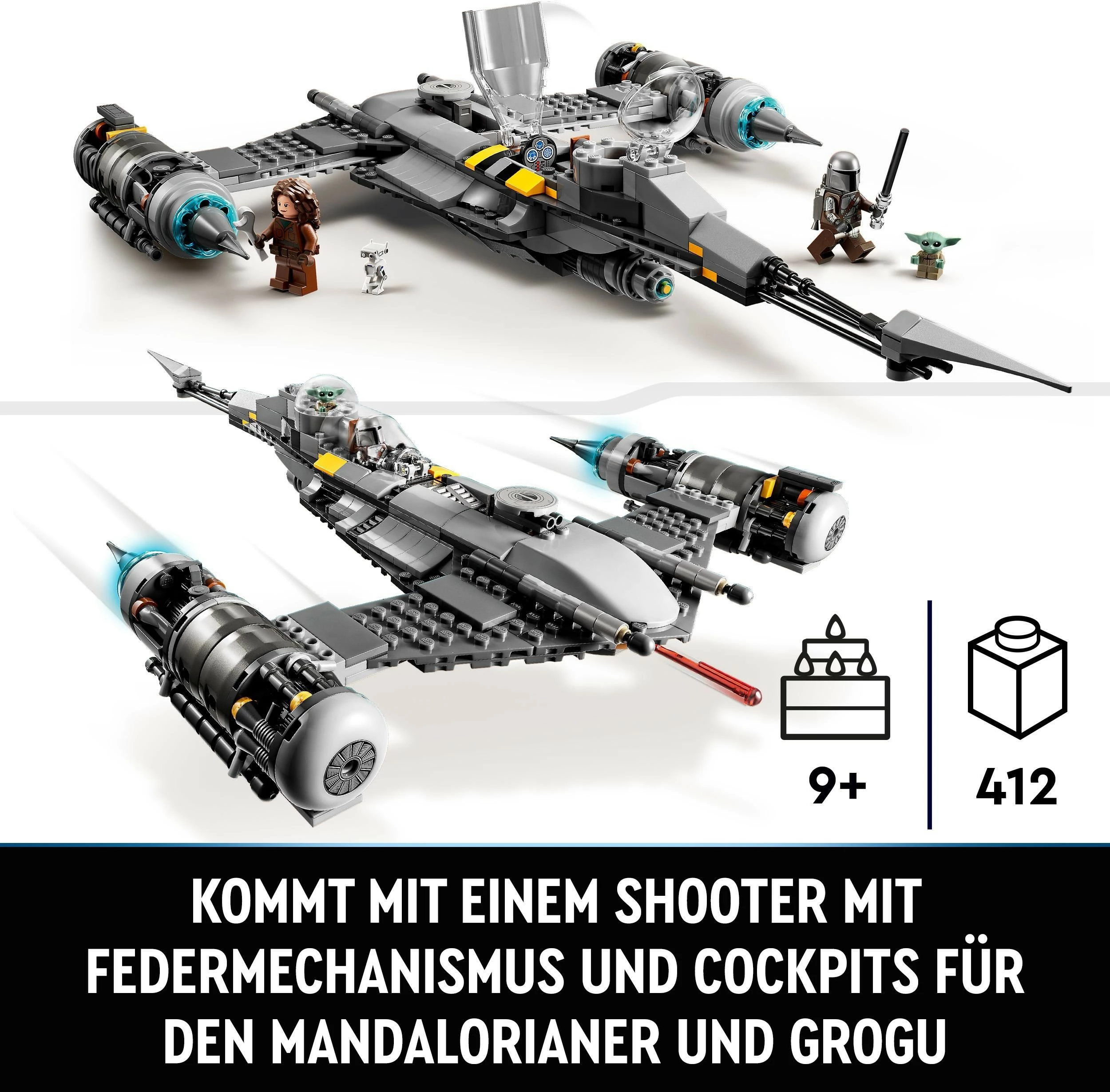 Set ndërtimi LEGO Star Wars The Mandalorian’s N-1 Starfighter, 412 pjesë, plastikë, shumëngjyrësh