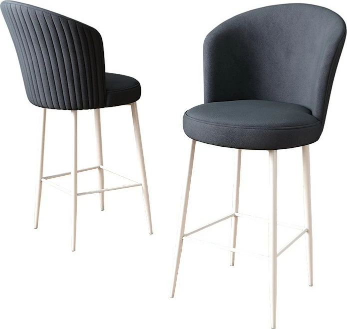 Set karrigesh për bar (6 copë), Hanah Home, Fora, antracit dhe të bardha