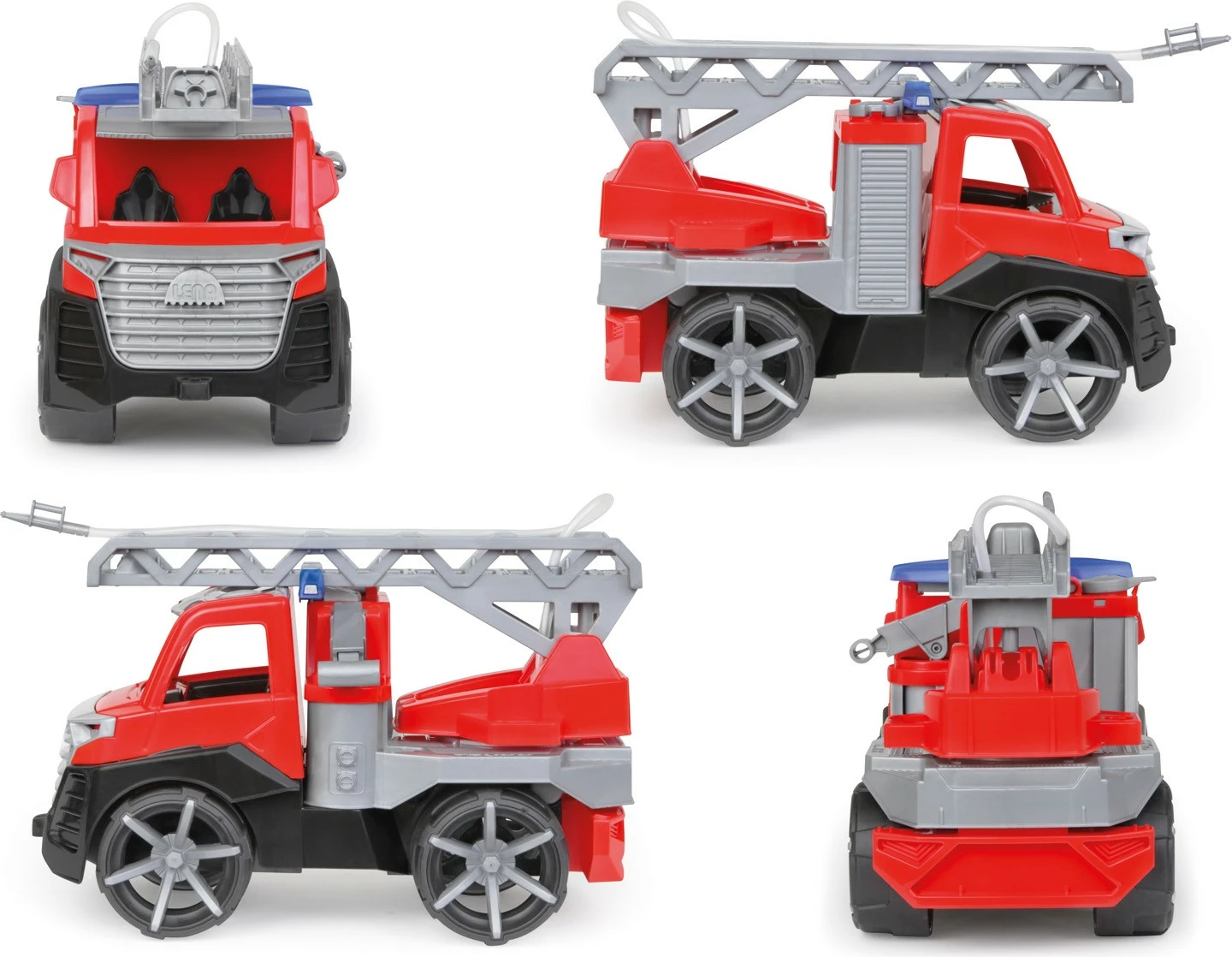 Kamion zjarrfikës lodër Lena Truxx2 me figurë, plastikë, 28cm, kuq/gri