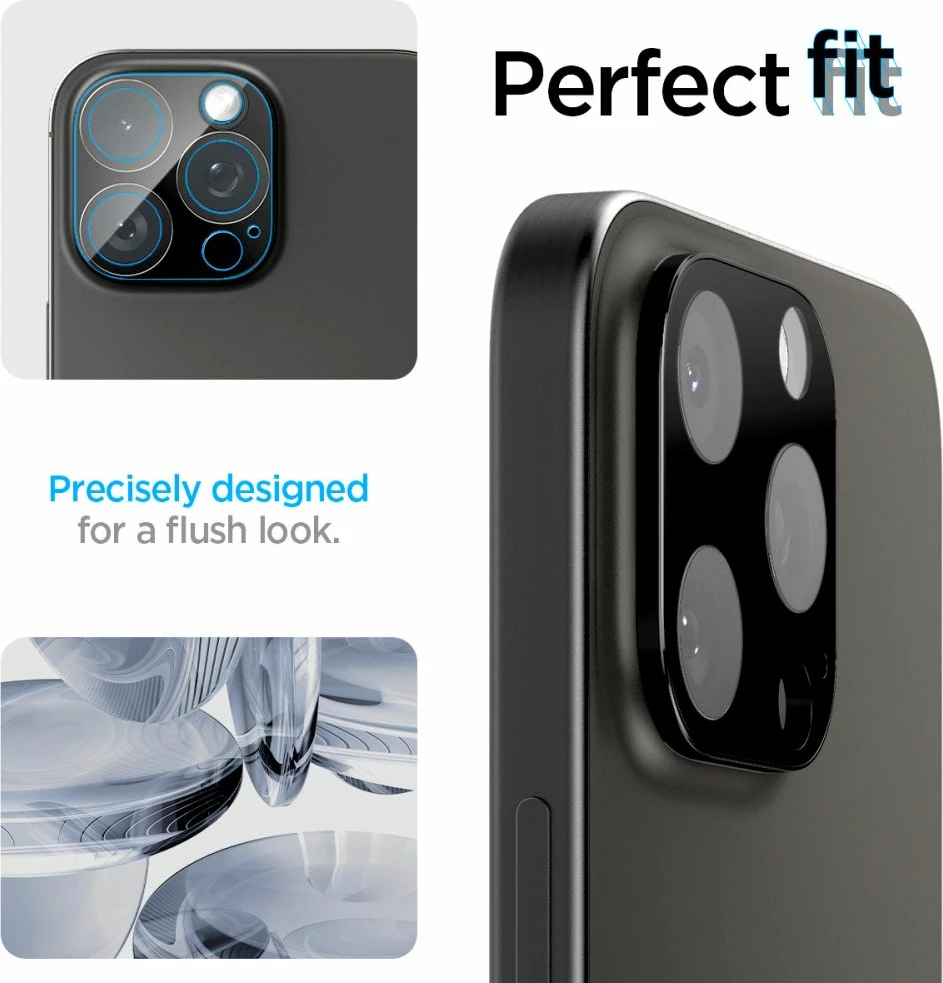 Mbrojtës lentesh kamere Spigen Optik.TR (xham i temperuar 9H) për iPhone 14 Pro/14 Pro Max/15 Pro/15 Pro Max/16 Pro/16 Pro Max, zi, 2 copë