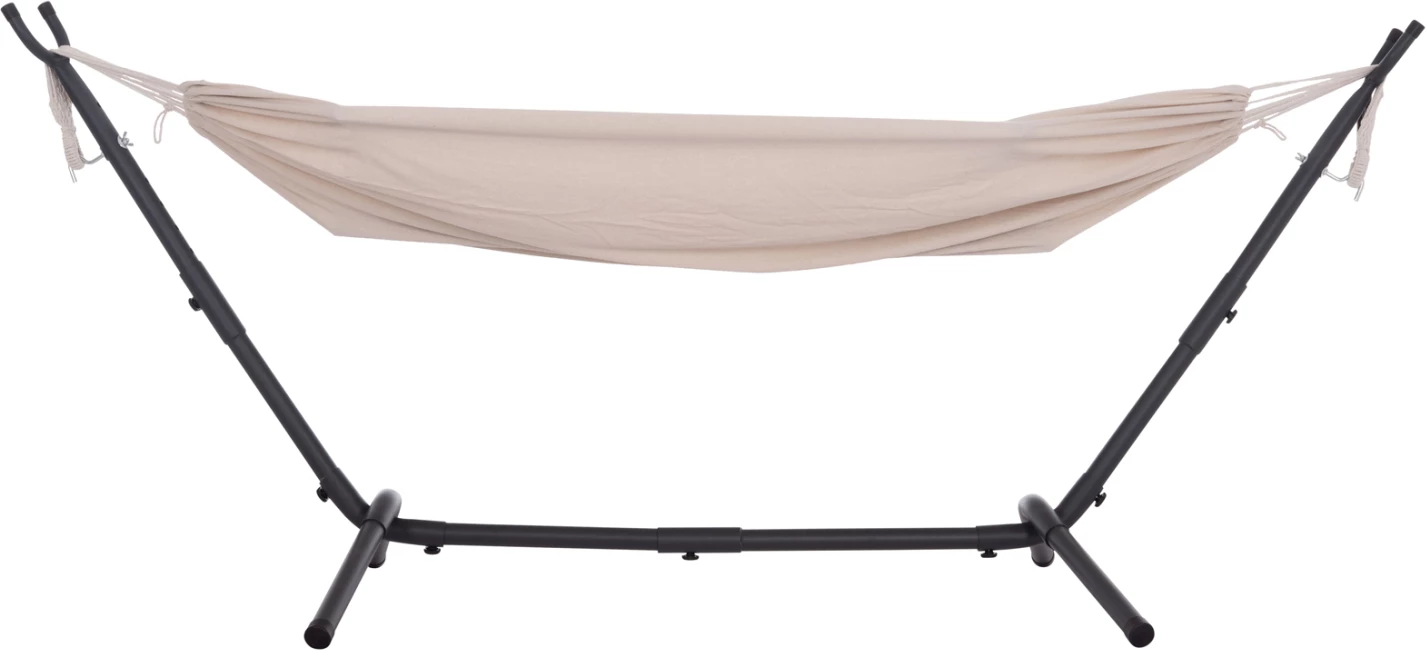 Hamake CRAVE, kornizë metalike antracit, pëlhurë bezhë, 265x93x105cm