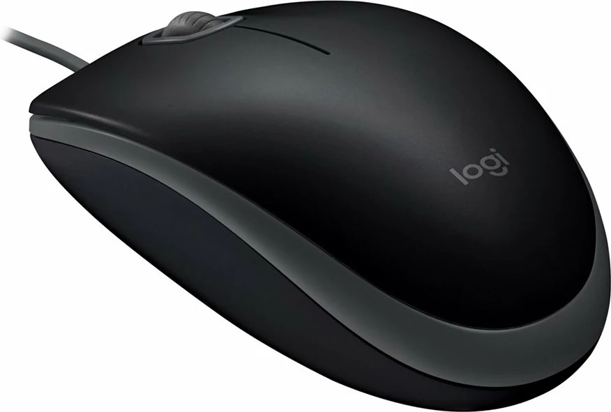 Maus Logitech B110 Silent USB me kabllo 1.8 m, i zi