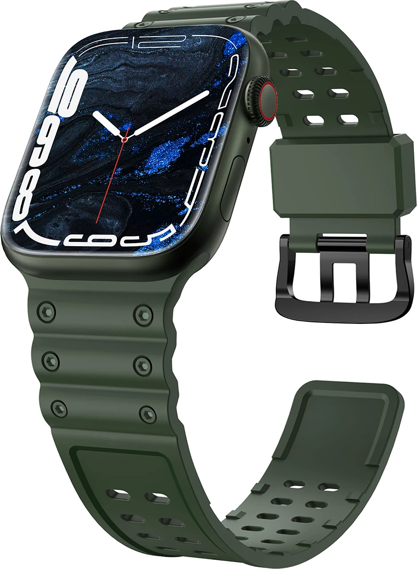 Rrip për Apple Watch Hurtel Strap Triple Protection, TPU, për seri 1-9 & SE (38/40/41mm), Gjelbër