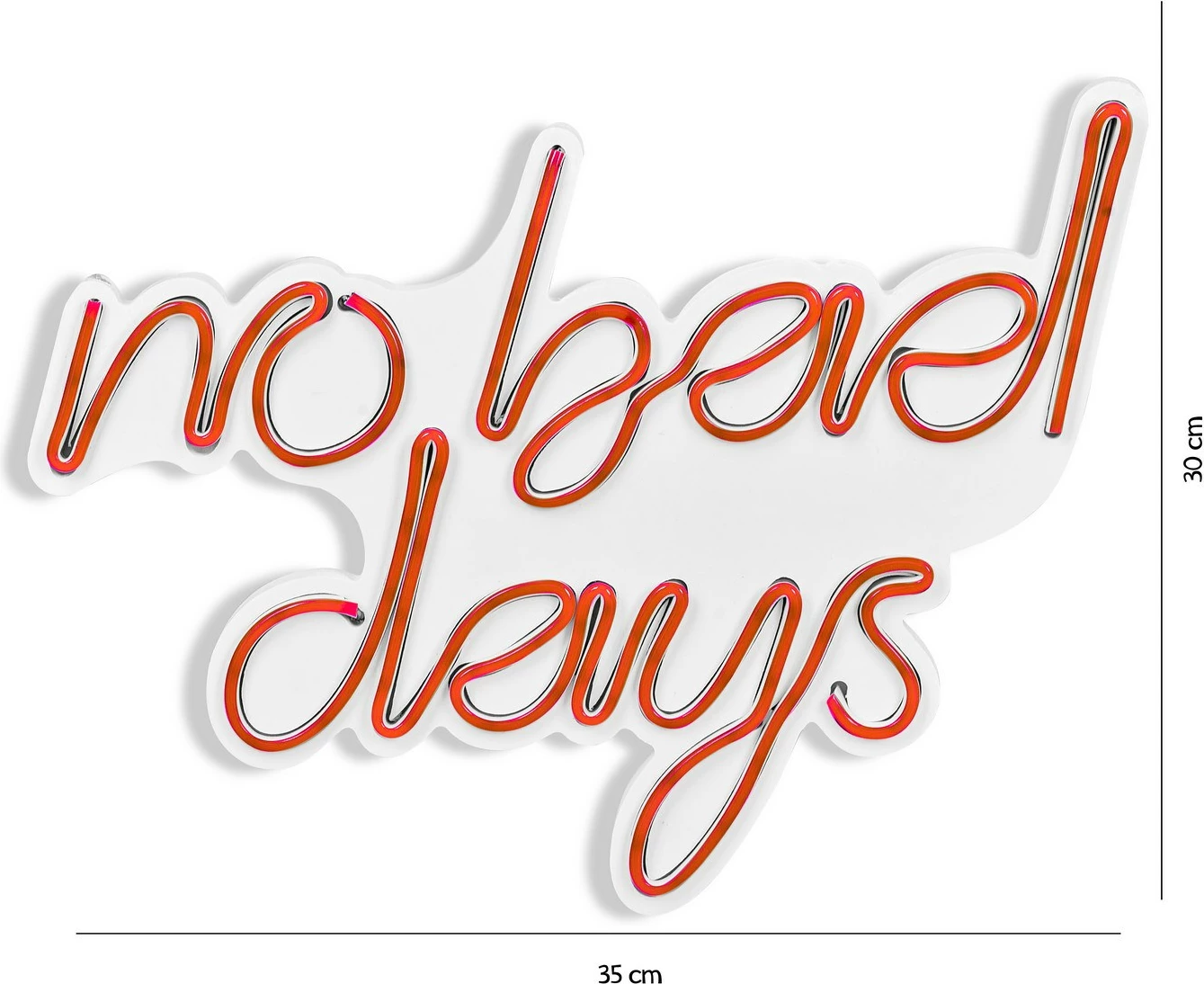 Dritë dekorative LED për mur, plastikë, 'no bad days', ngjyrë e kuqe