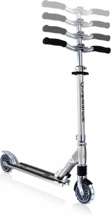 Scooter për fëmijë Globber, me drita, ngjyrë argjendi