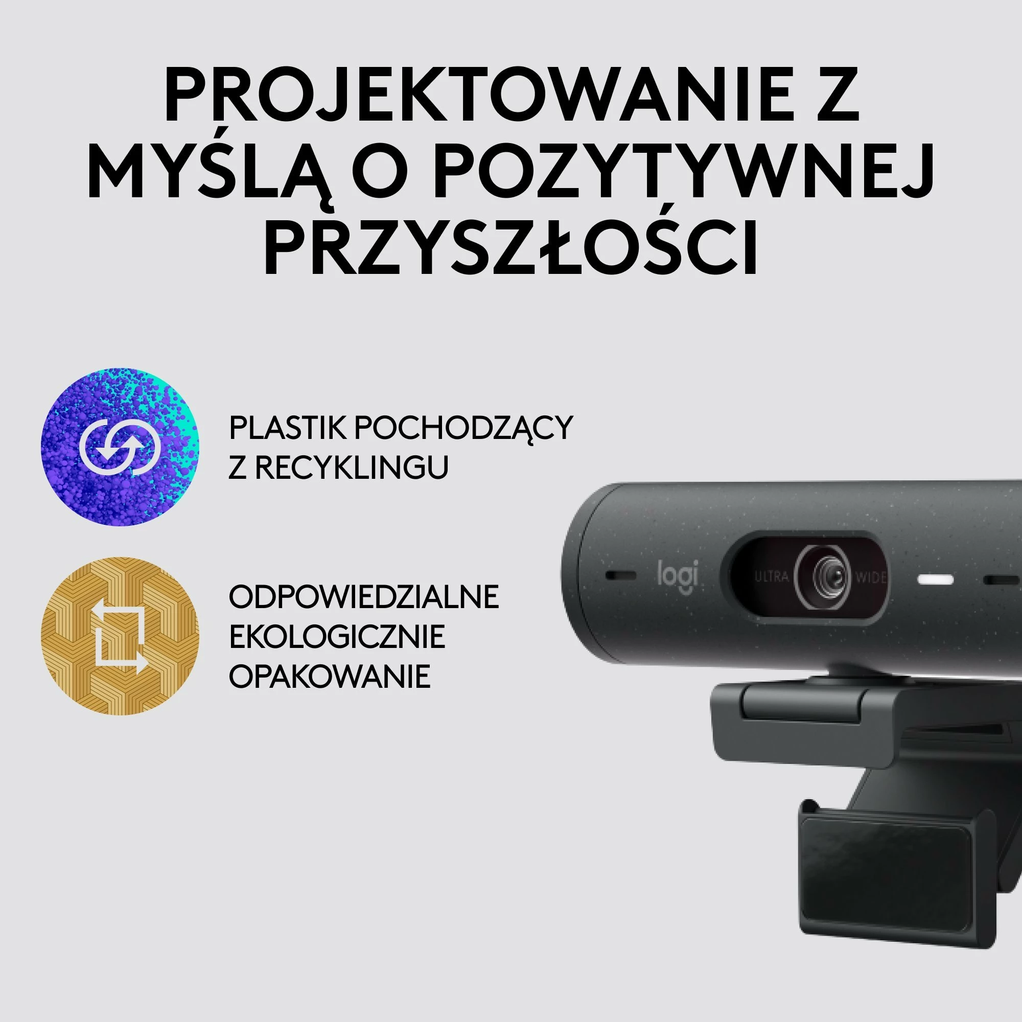 Webkamerë Logitech Brio 500 (960-001422) Full HD 1080p USB-C, Graphite