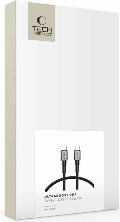 Kabllo USB-C Tech-Protect UltraBoost DNA, 50cm, 60W, Gri