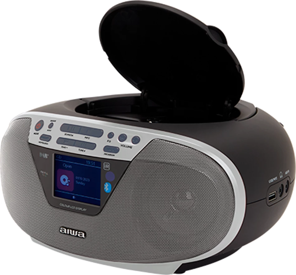 Boombox AIWA BBTU-500DAB/SL, CD/MP3, DAB+/FM, Bluetooth 5.0, USB 64 GB, gri/argjendtë, me telekomandë