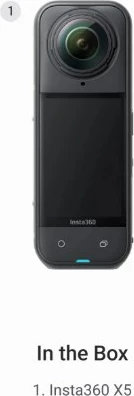 Kamerë sportive Insta360 X5 Standard Bundle, 8K, 360°, 2400mAh, e zezë