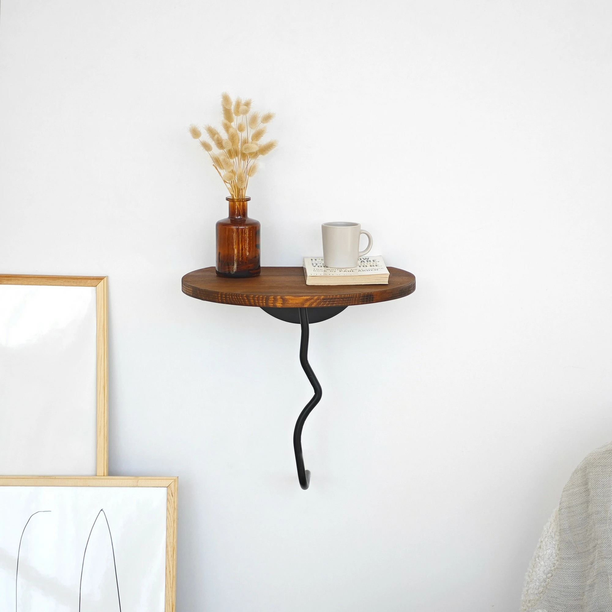 Raft muri dekorativ Skye Decor, ngjyrë geshtenjtë, i zi