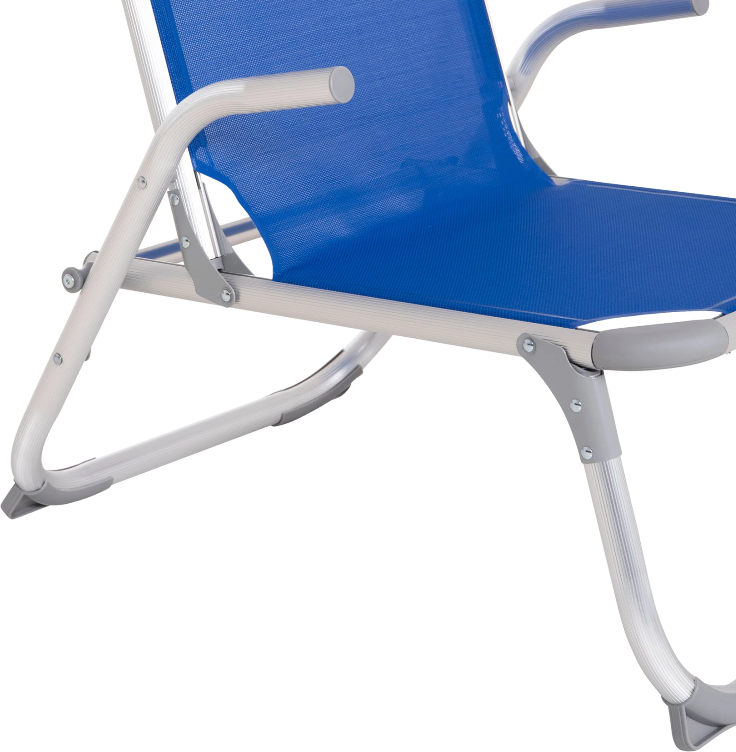 Karrige plazhi e ngritur, alumin i fortë, Almira FH6431.01, tekstilene blu, 53x68x80cm