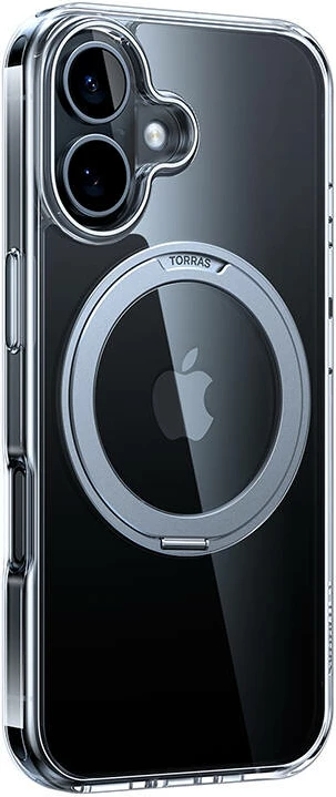 Mbështjellës Torras Ostand Pro për iPhone 16, transparent