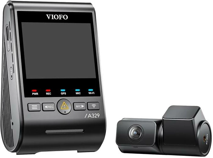 Video regjistrues për veturë Viofo A329 2CH, 4K 60FPS + 2K, WiFi, GPS, i zi, set me dy kamera