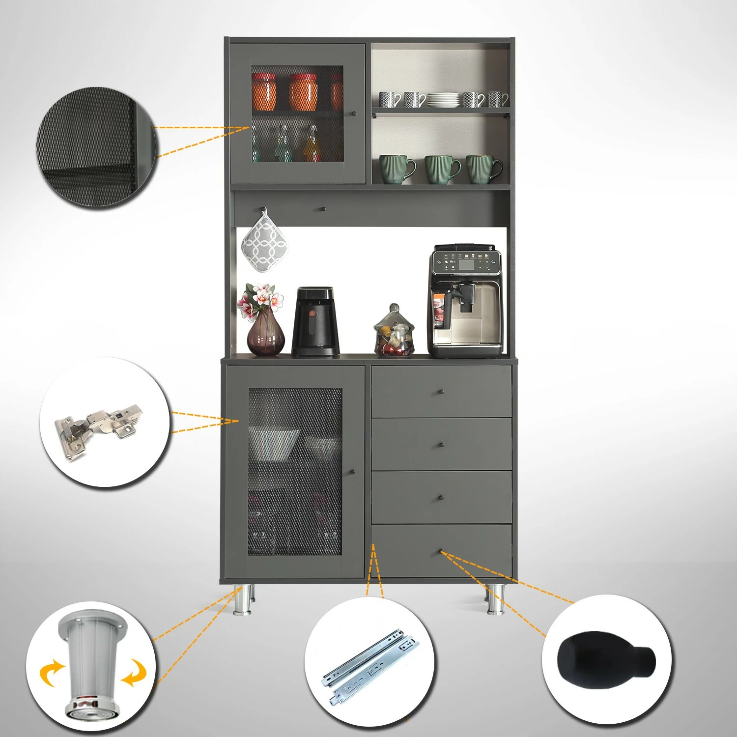 Dollap shumëpërdorimësh Hanah Home, Grano 96, antracit