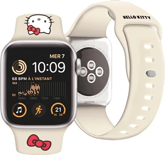 Rrip silikoni Hello Kitty për Apple Watch 38/40/41mm, bezhë