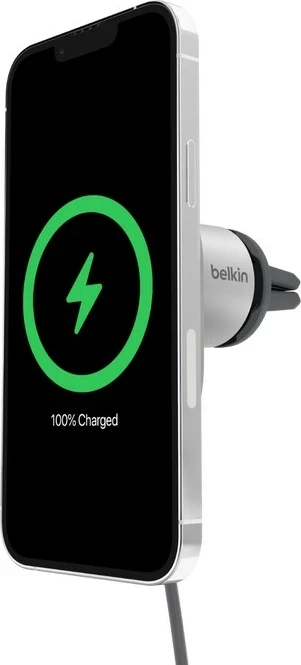 Karikues veture Belkin BoostCharge Pro WIC008BTGR-V2, wireless, 20W, USB Type-C, argjendtë/bardhë