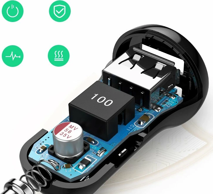 Karikues veture Ugreen 50875, 2x USB-A, 24W, 4.8A, i zi