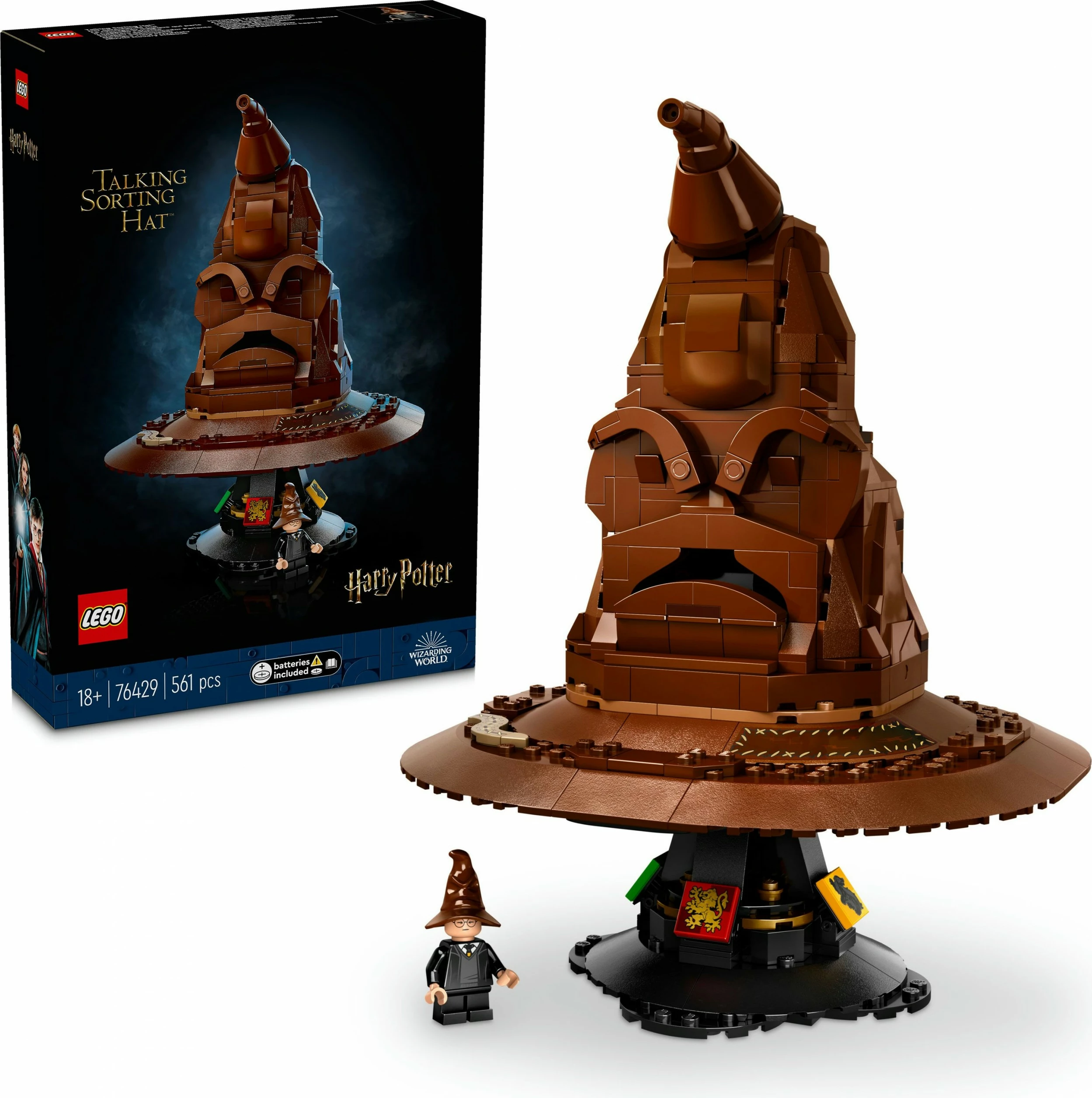 Set LEGO Talking Sorting Hat, 561 copë, plastikë, për të rritur, ngjyrë kafe