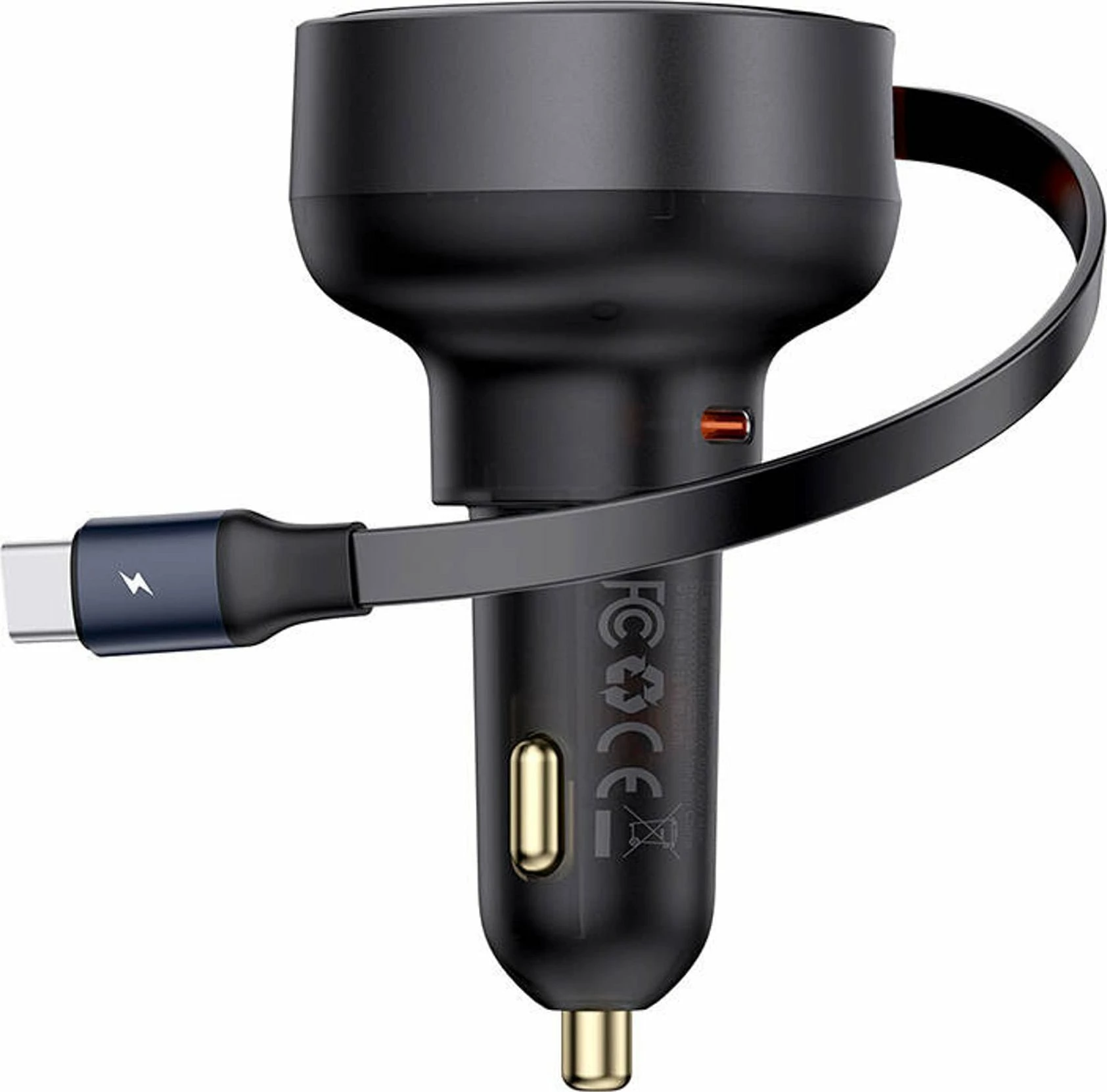 Karikues veture Baseus Enjoyment Pro C00057802111-01, USB-C 60W, kabllë e tërheqshme 0.7 m, i zi