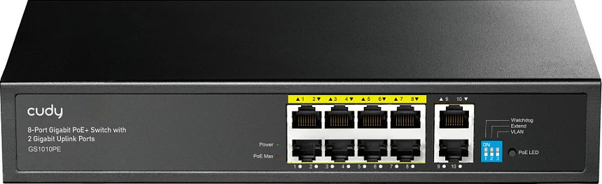 Switch Cudy GS1010PE, Gigabit Ethernet, PoE, i zi