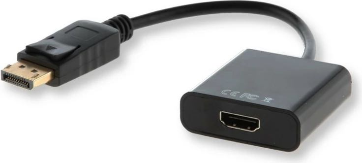 Adapter Savio CL-55 DisplayPort (M) në HDMI (F), 25cm, Zi