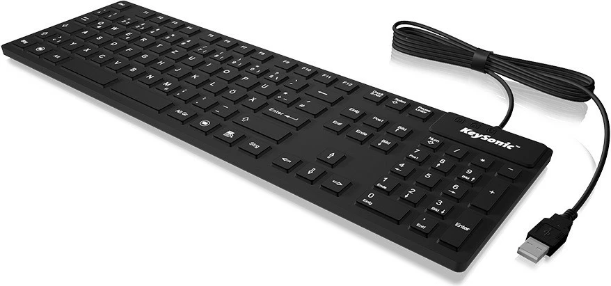 Kasë tastierë KeySonic KSK-8030IN, 105 taste, USB, IP68, e zezë