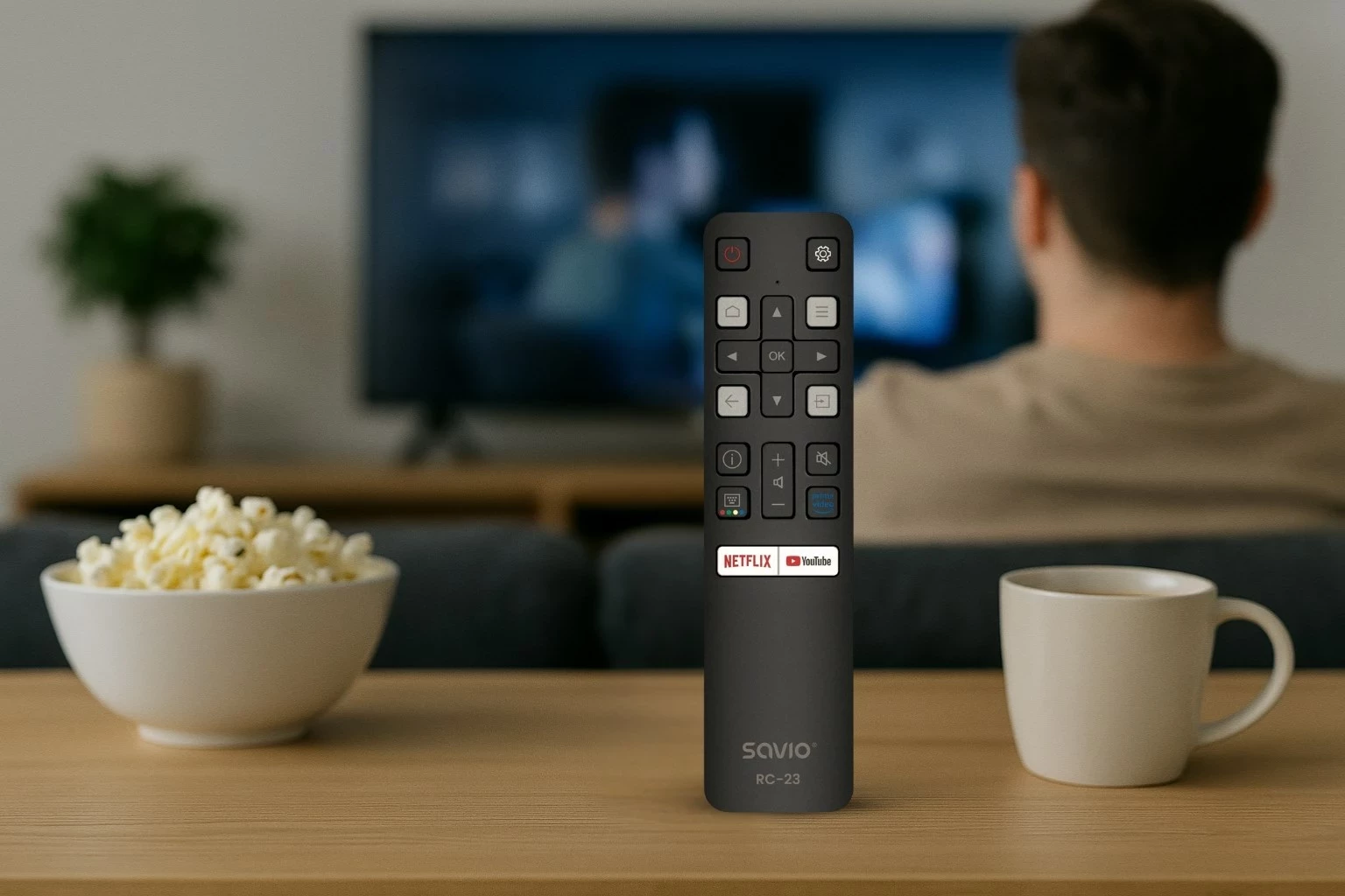 Telekomandë universale SAVIO RC-23 për TCL, e zezë