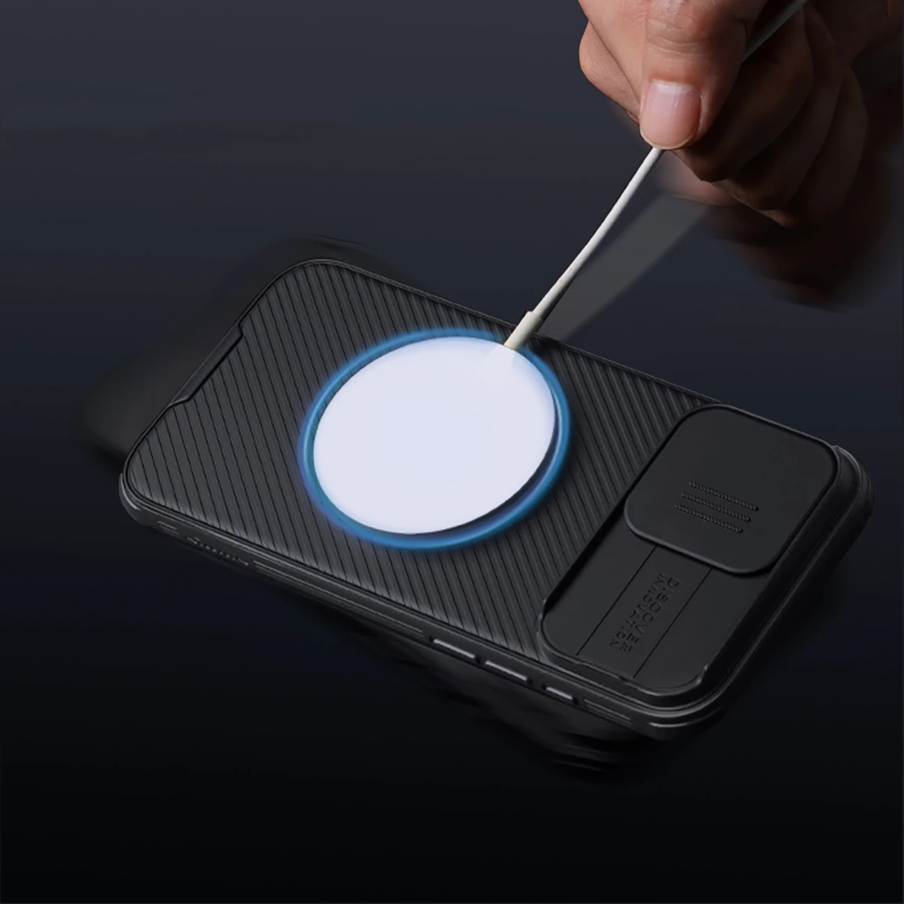 Mbështjellës Nillkin CamShield Pro Magnetic për iPhone 16 Pro Max, i zi