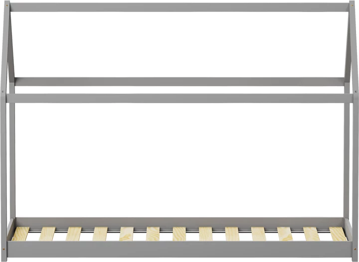 Krevat fëmijësh Nino Montessori, dru pishe, ngjyrë gri, 90x190cm