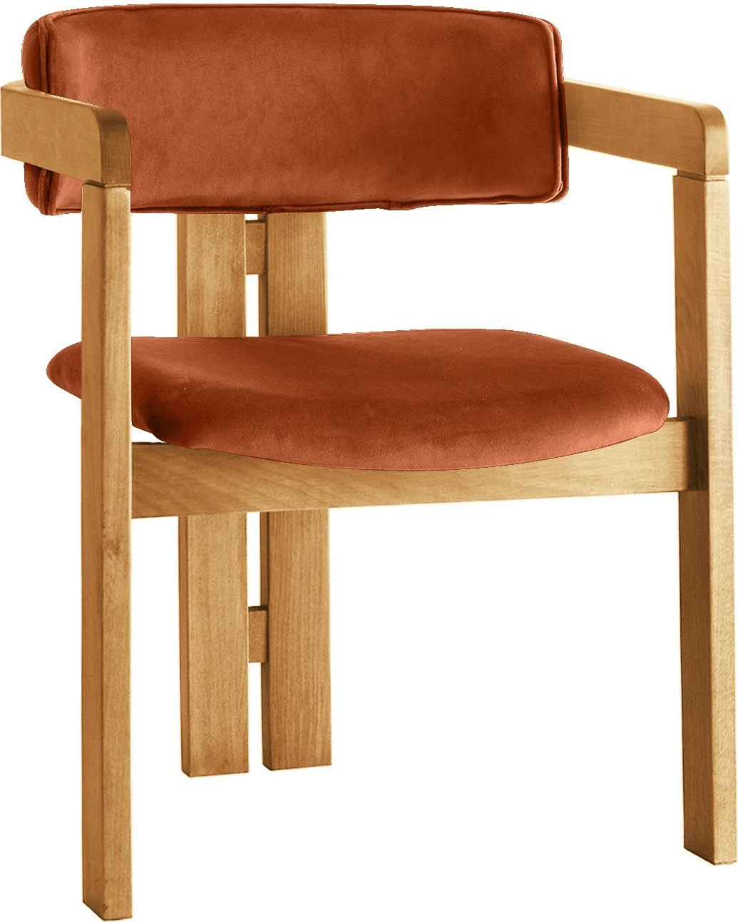 Karrige Hanah Home, dru lisi, kadife ngjyrë e kuqe qeramike, CO-037