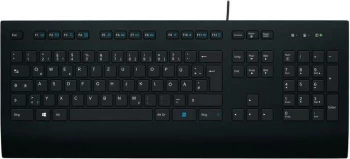 Tastierë, Logitech, K280e Business 920-008669, me kabllo USB, layout gjerman (DE), me numpad, e zezë