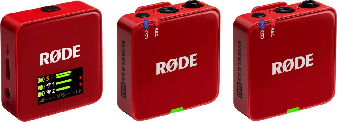Sistem mikrofoni pa tela RODE Wireless GO III, i kuq