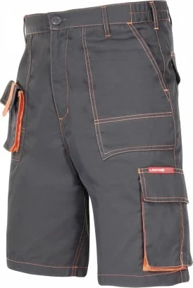 Pantallona të shkurtra pune LAHTI PRO Allton LPAS1XL, XL, 7 xhepa, gri/portokalli