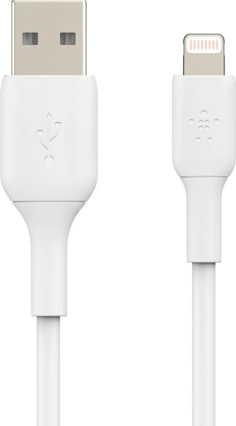Kabllo Belkin CAA001BT1MWH, 1 m, Lightning, USB A, Bardhë