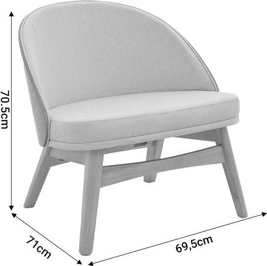 Karrige Sarian, pëlhurë bezhë-dru gome, këmbë natyrale, 69,5x71x70.5cm, set prej 2 copë