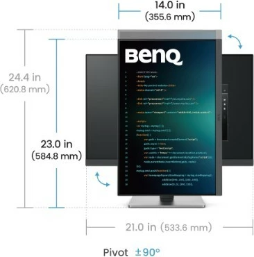Monitor BenQ RD240Q, 24.1", WQXGA, IPS, 5ms, HDMI/DP/USB-C, Gri