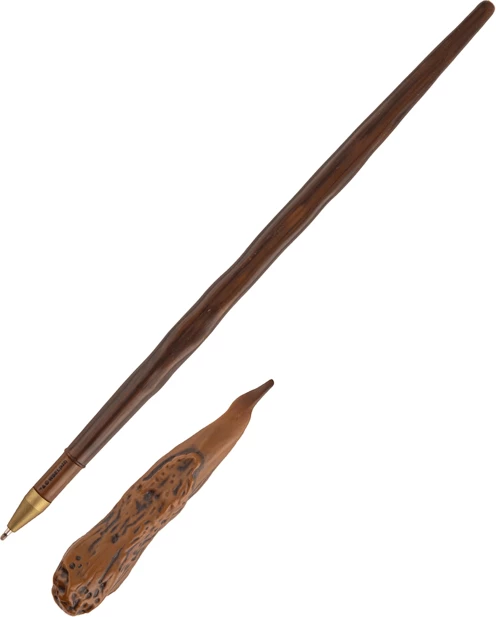 Stilolaps replikë shkop magjik Cinereplicas Harry Potter Ron Weasley 25.3 cm, me bazament dhe shënues libri, kafe