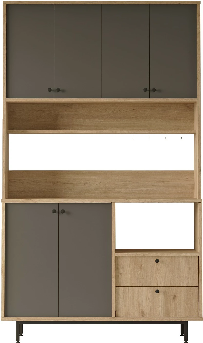 Dollap multifunksional Hanah Home, RE7-SA, ngjyrë lis dhe antracit, 120x205x35.5cm