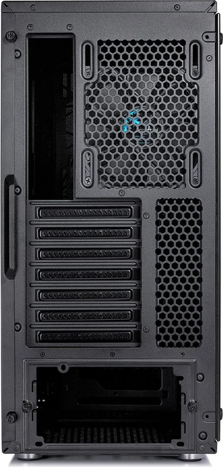 Kasë Fractal Design Meshify C Blackout, Midi Tower, ATX/ITX/mATX, xham i temperuar, e zezë